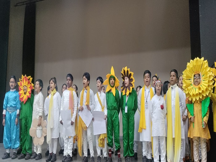 Class 2D presents a special assembly on Basant Panchami